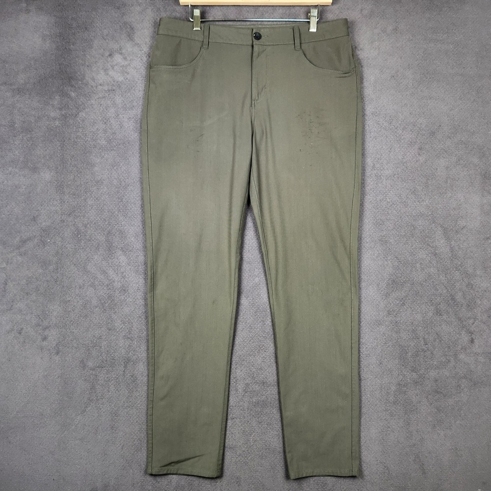 Vuori Meta Pants Mens 34 Olive Green 5-Pocket Stretch Performance Chino V430